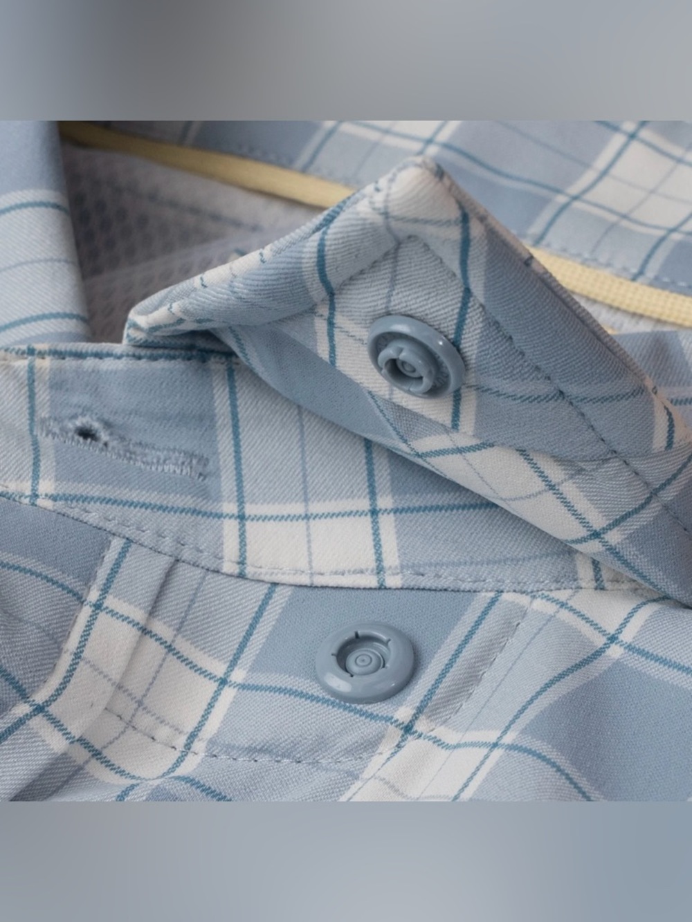 Poncho Men’s XL The Original Regular Fit Blue-Grey Plaid Button Down Shirt - Picture 5 of 13